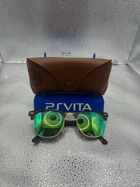 Ray-Ban Clubmaster RB3016 1145/19 Green Mirror Sunglasses 51-21 W/ Case